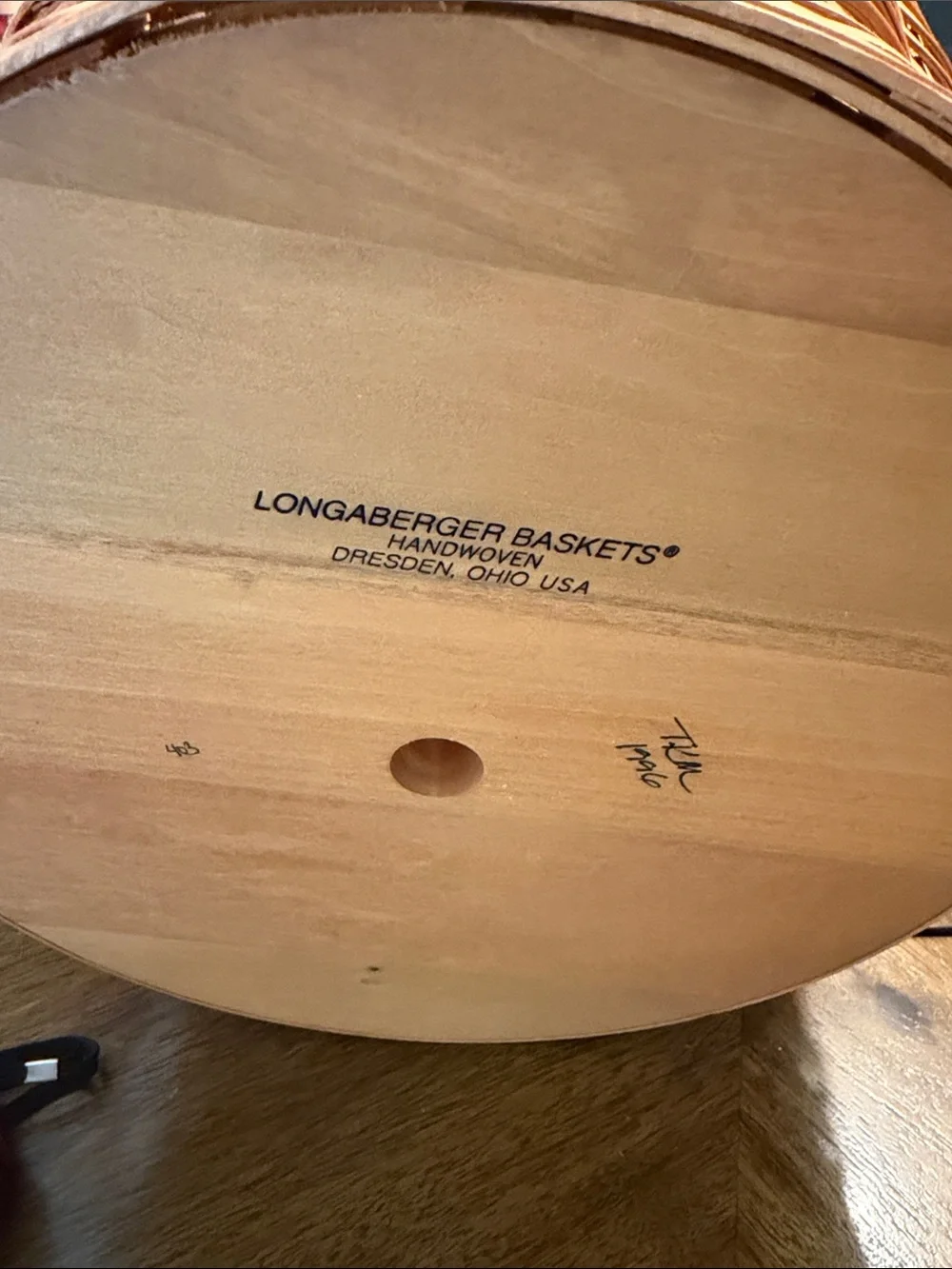 Longaberger Natural Tan Woven Basket with Handle